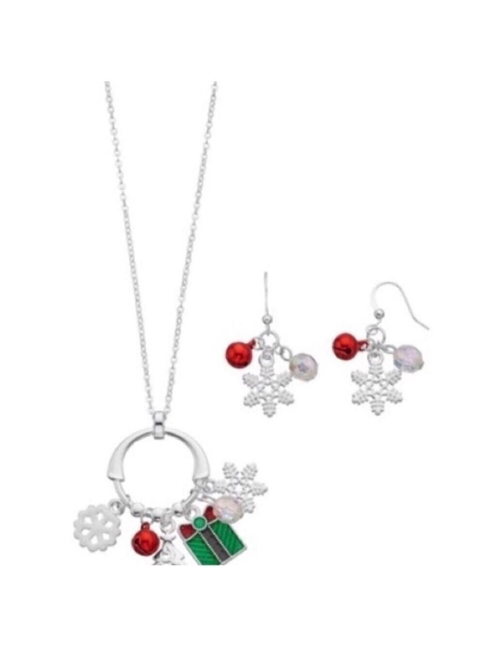 Kohls Celebrate together Christmas charm necklace and earring set